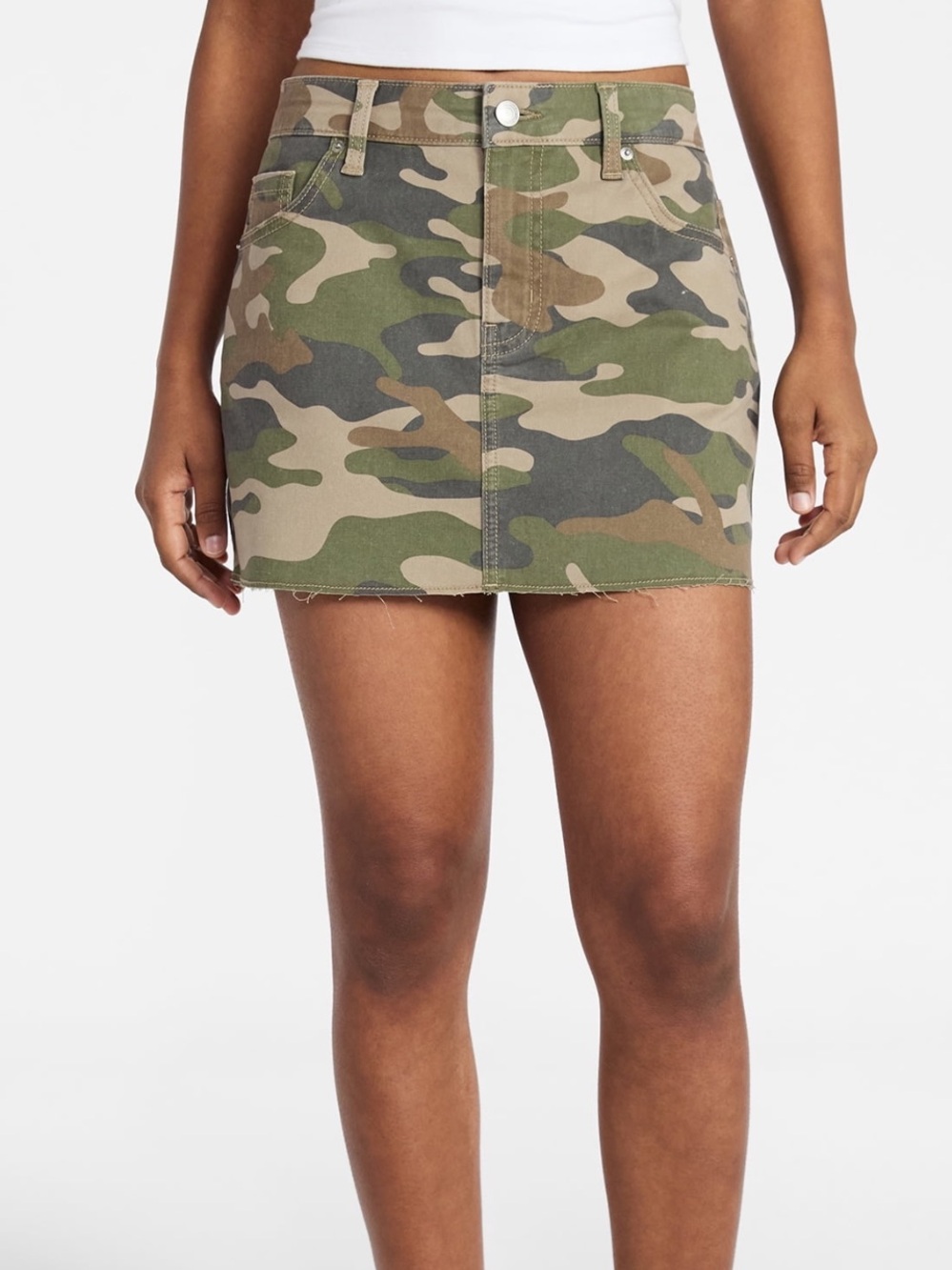 No Boundaries Women's Denim Camo Mini Skirt NWT